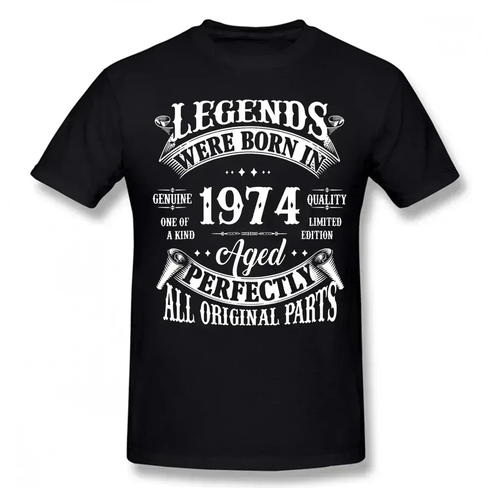 50th Birthday Vintage Legends Born in 1974 50 Years Old T Shirt Streetwear Short Sleeve Gifts Summer Style T-shirt Mens Clothing