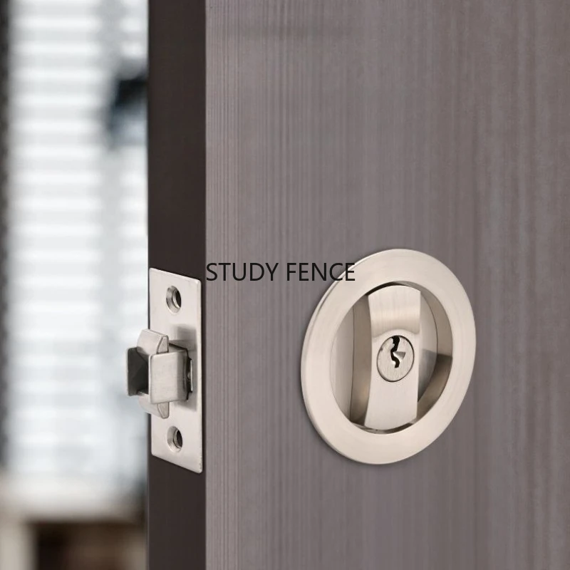 

1 Set Zinc Alloy Push-pull Invisible Door Lock Home Bedroom Door Lock Universal Lock Keyless Suitable for New Door Installation