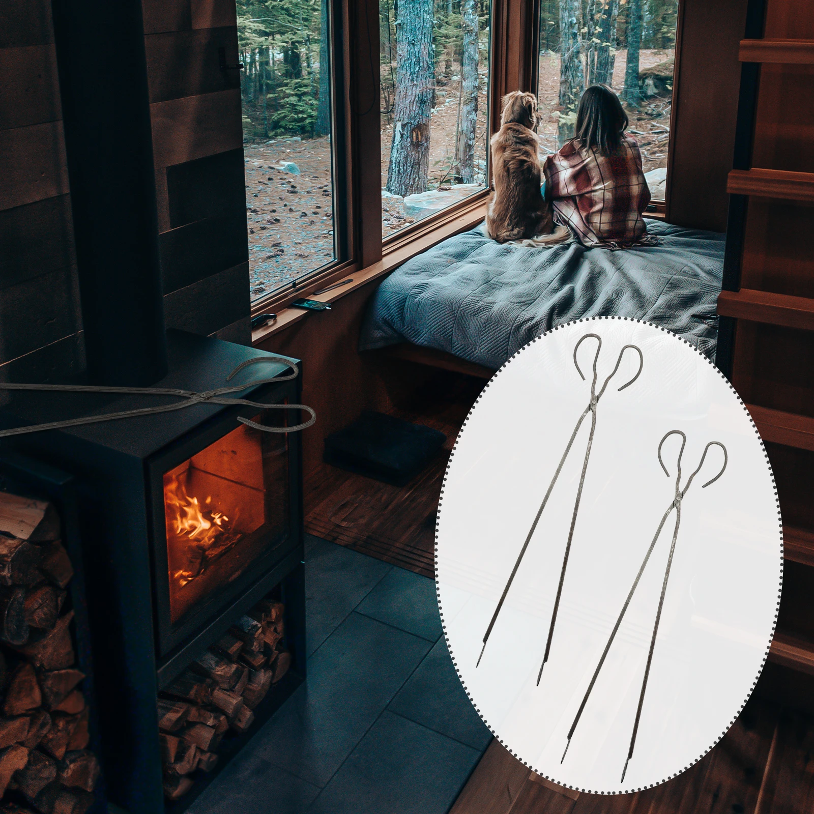 

2pcs Charcoal Tongs Iron Firewood Tongs For Fireplace Bbq Grilling Reusable Metal Barbecue Tong Outdoor Cooking Tool Kitchen Bar