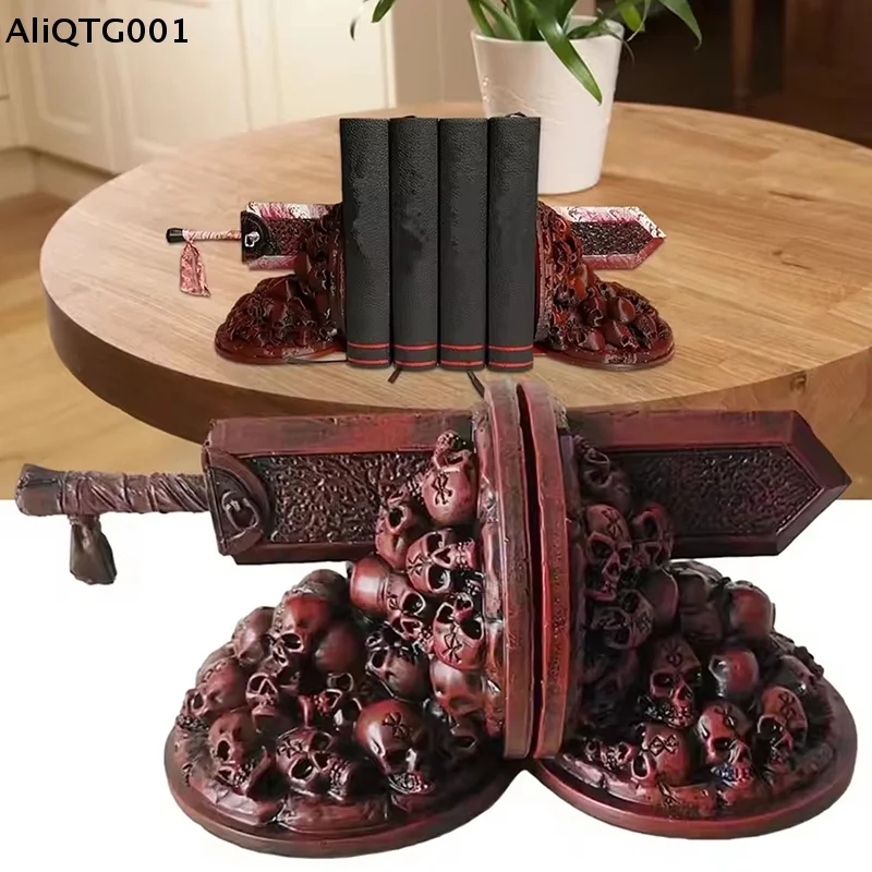 Berserk Dragon Slaying Knife Bookends Ornament Resin Bookstop Non-Slip for Reading Desk Home Decorations Gifts