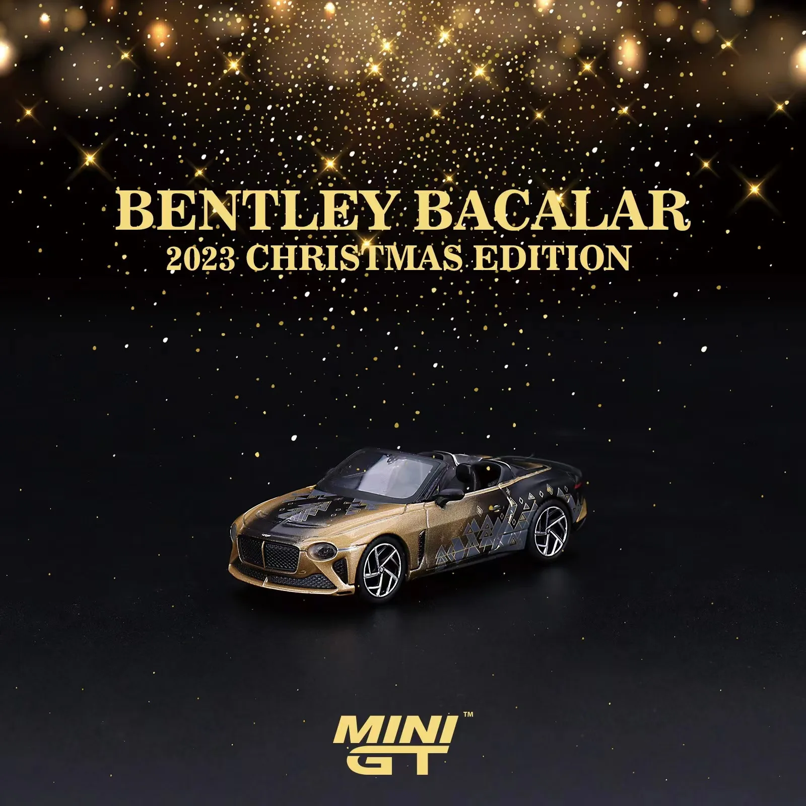 MINIGT1:64 Bentley Mulliner Bacalar2023 Christmas Limited Edition 660 alloy die-cast miniature model, boy toy, children's gift