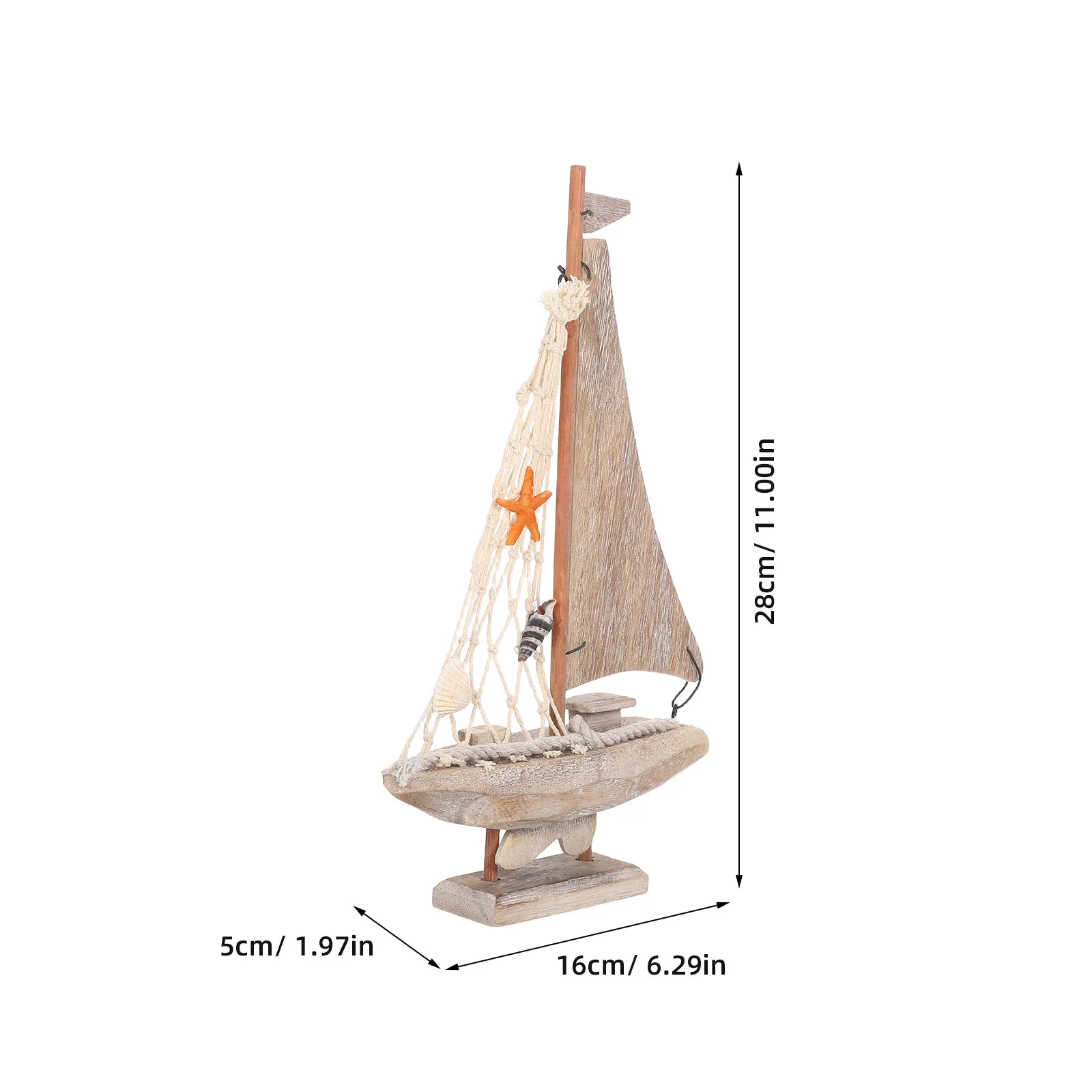 Rustic Mediterranean Wooden Sailboat Nautical Coastal Tabletop Decor Sailing Boat Ornament Beach Themed Home Nautical Home Decor