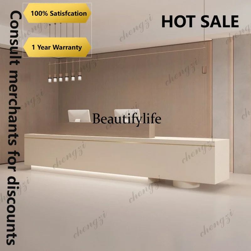 R134 European Unique Reception Desks Company Simple Aesthetic Design Reception Desks Modern Executive Mostrador Trendy Furniture