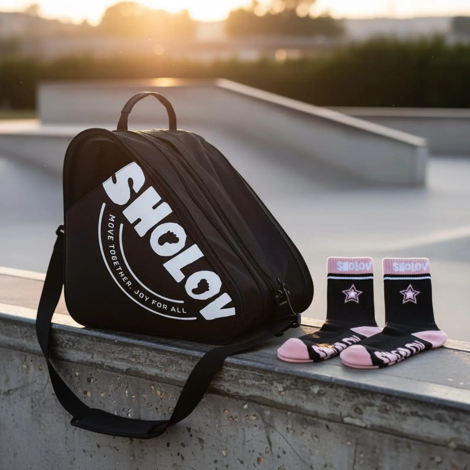 

Сумка для роликовых коньков на колесах, большая вместимость, с несколькими отделениями, 3-секционная конструкция для хранения и путешествий