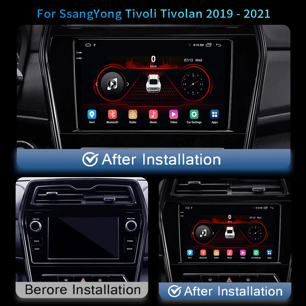 Android 15 Car Radio For SsangYong Tivolan Tivoli 2019-2021 Multimedia Video Player Stereo Navigation GPS No 2Din DVD 4G Carplay
