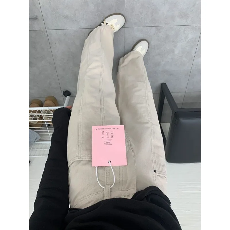 Deeptown Straight Wide Legs Women Jeans High Waist Korean Style Baggy Denim Pants Streetwear Casual Summer Solid Color Trousers