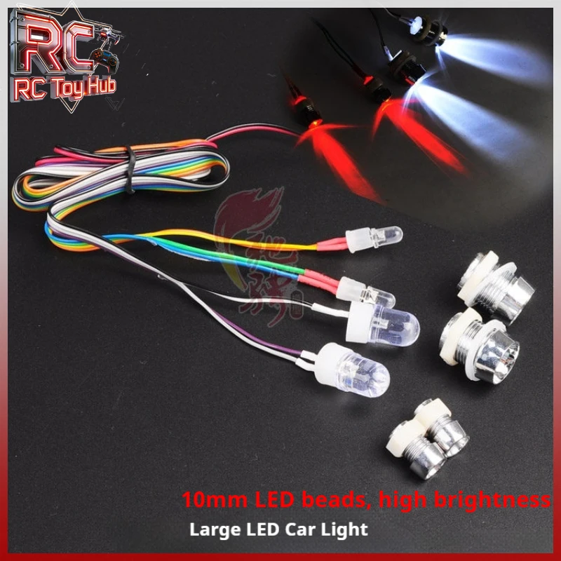 RC Model Car LED Lights, 4-Light Version 10mm High Brightness Beads, Upgrade Parts for HSP 94188 94111 Monster Truck