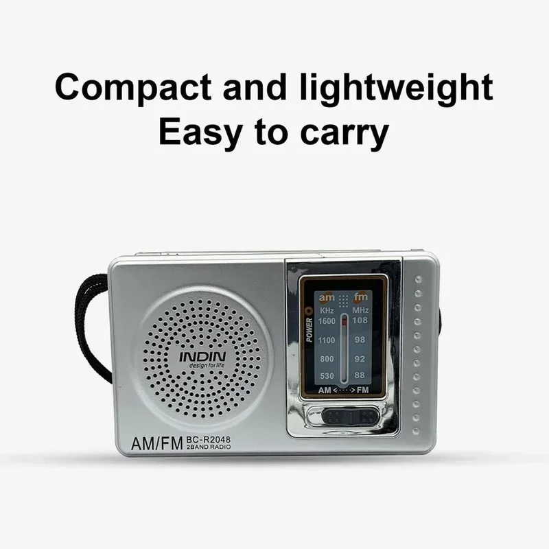 Radio portable R2048 avec antenne télescopique de poche, batterie 62 mini, AM, FM, multifonction, pour aîné