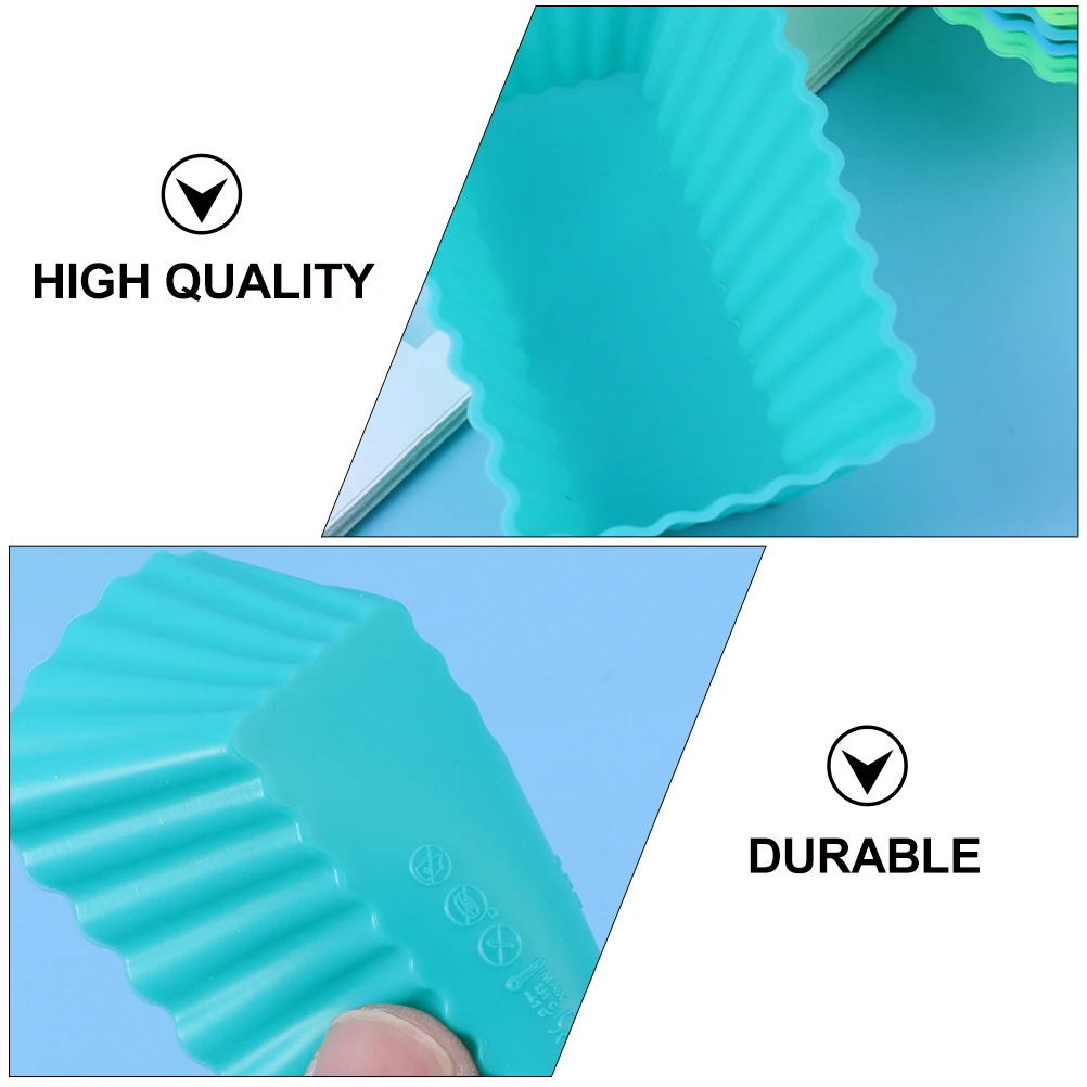 

12 Pcs Silicone Cake Mold Baking Tool Nonstick Muffin Cup Dessert Mould Oven Safe High Temp Resistant Reusable