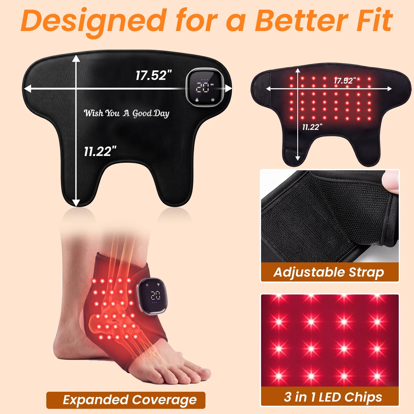 Adjustable Red Light Therapy For Ankles Velcro Is Simple And Convenient And Can Be Used To Relieve Fatigue And Relax The Ankle