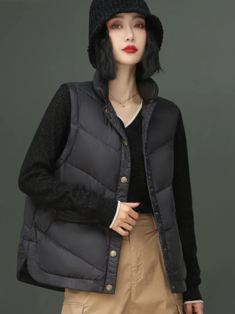 Winter Women Lightweight Vest Solid Cotton Vest Winter Outerwear Loose Warm Coat Sleeveless Female Waistcoat Windproof Jacket