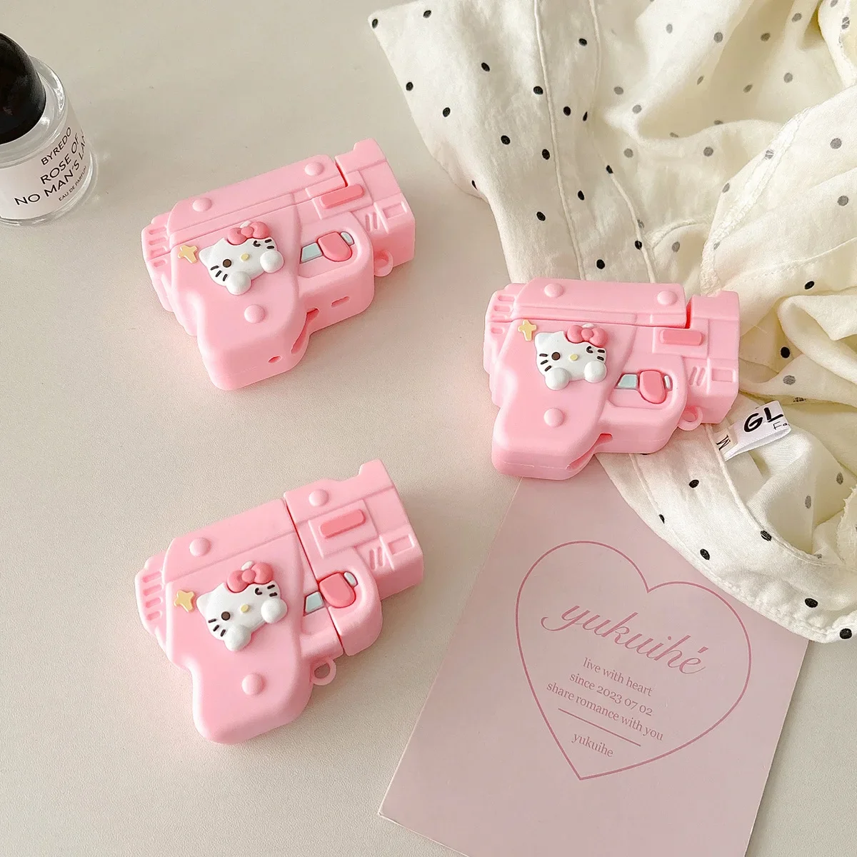 

Hello Kitty Pink Gun Case For Airpods Pro 2,Bluetooth Protective Earphone Silicone Cover For Airpod Pro Case For Girls Kid Funda