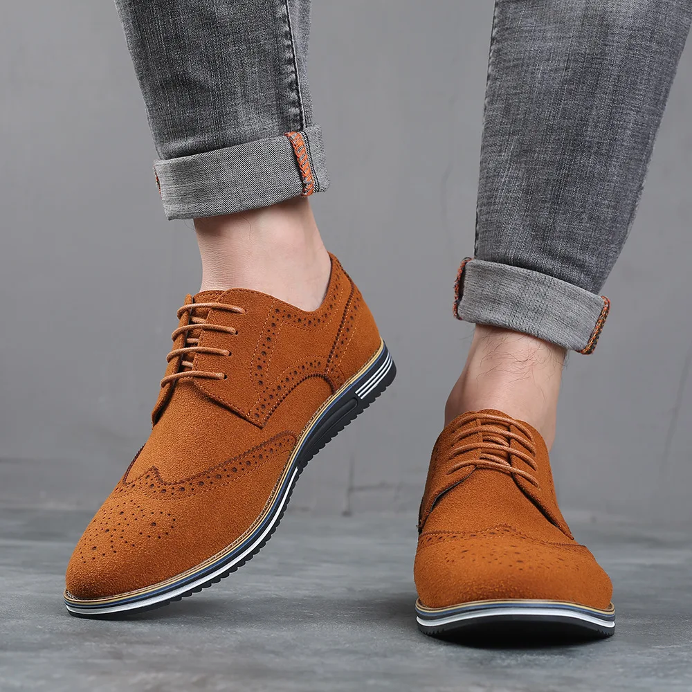 

Men's leather shoes, retro British style, extra-large size, business casual, comfortable, breathable, sports shoes