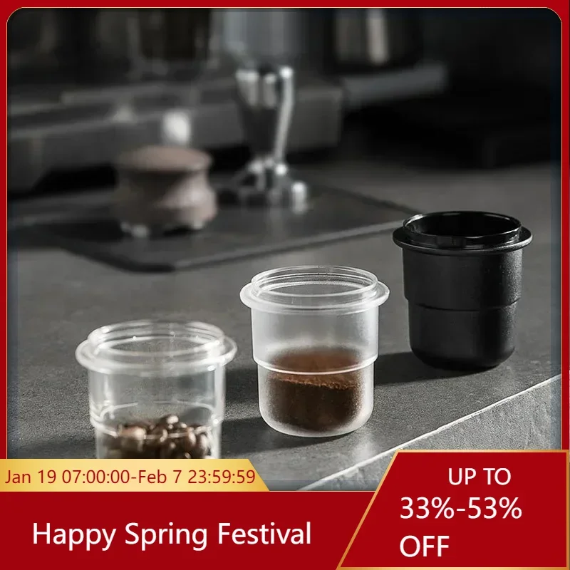 58mm Coffee Dosing Cup Thickened Coffee Bean Grinder Powder Receiving Clear Cup Anti-flying Powder Coffee Machine Accessories