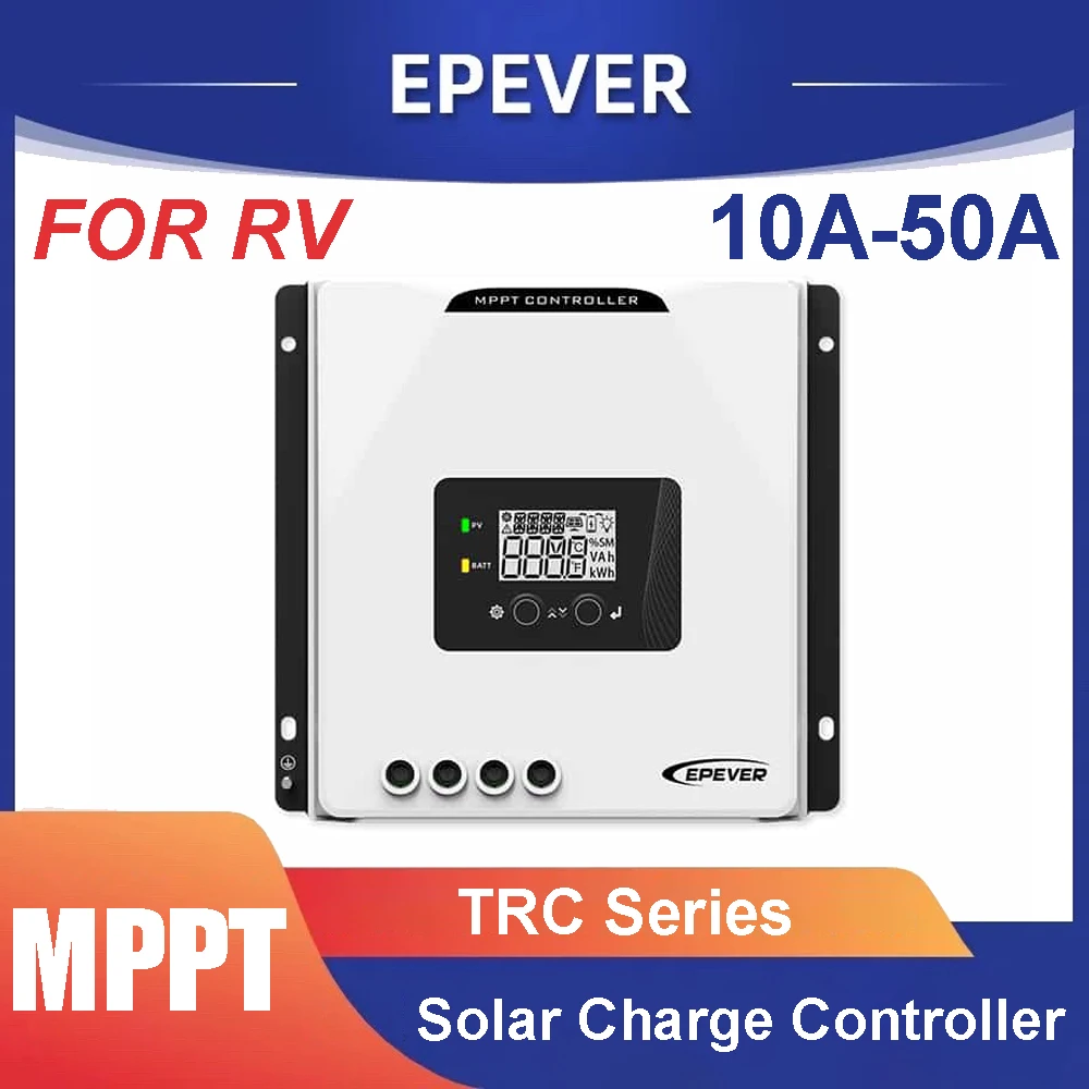 EPEVER MPPT 12V 24V 48V Max PV 60V 100V 150V Solar Charge Controller TRC 10A 20A 30A 40A 50A for RV Solar Energy System