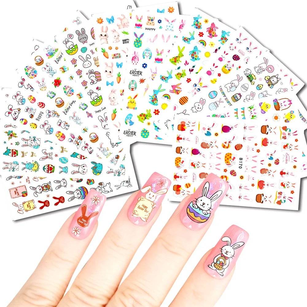 Pasen Serie Nail Art Stickers Nagelsticker Schattige Bunny Zootopia Manicure 2024 Nieuwjaar Nagel Sticker Puka Konijn Nagel Charme