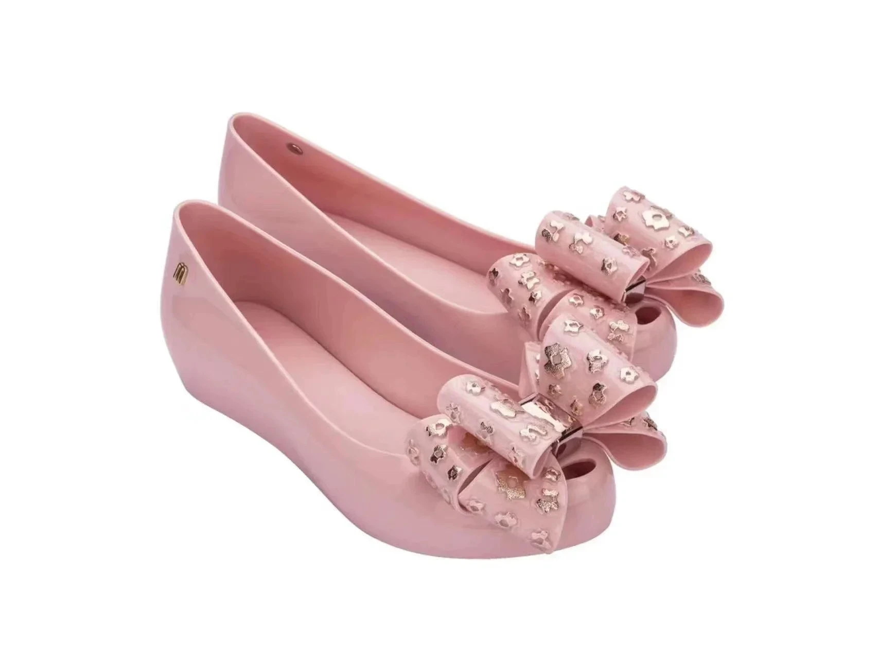 Mini Melissa Bow scarpe singole da donna per adulti ragazze bocca di pesce Jelly Shoes Ladies Slope Heel Low Top sandali scarpe da spiaggia femminili