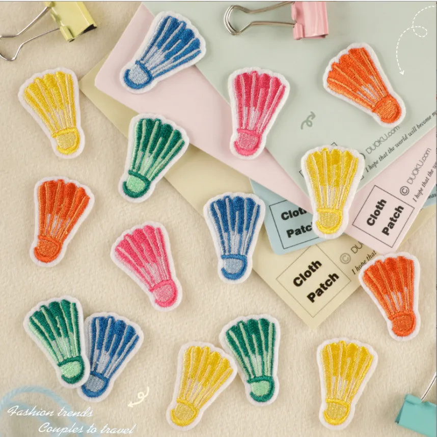 

10 Pcs Badminton Balls Embroidered Patches Iron On Clothing Hat Bag Shoe Repair Material Phone Gift Box Decor DIY Accessory