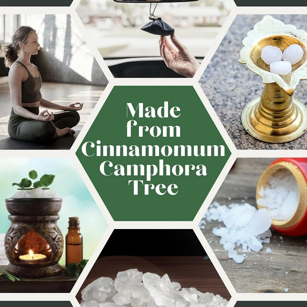 Refined Natural Camphor Tablets&Blocks for Aromatherapy,Puja,Odor Eliminator  Alcanfor,Prevent Rust on Silverware and Tools view 3