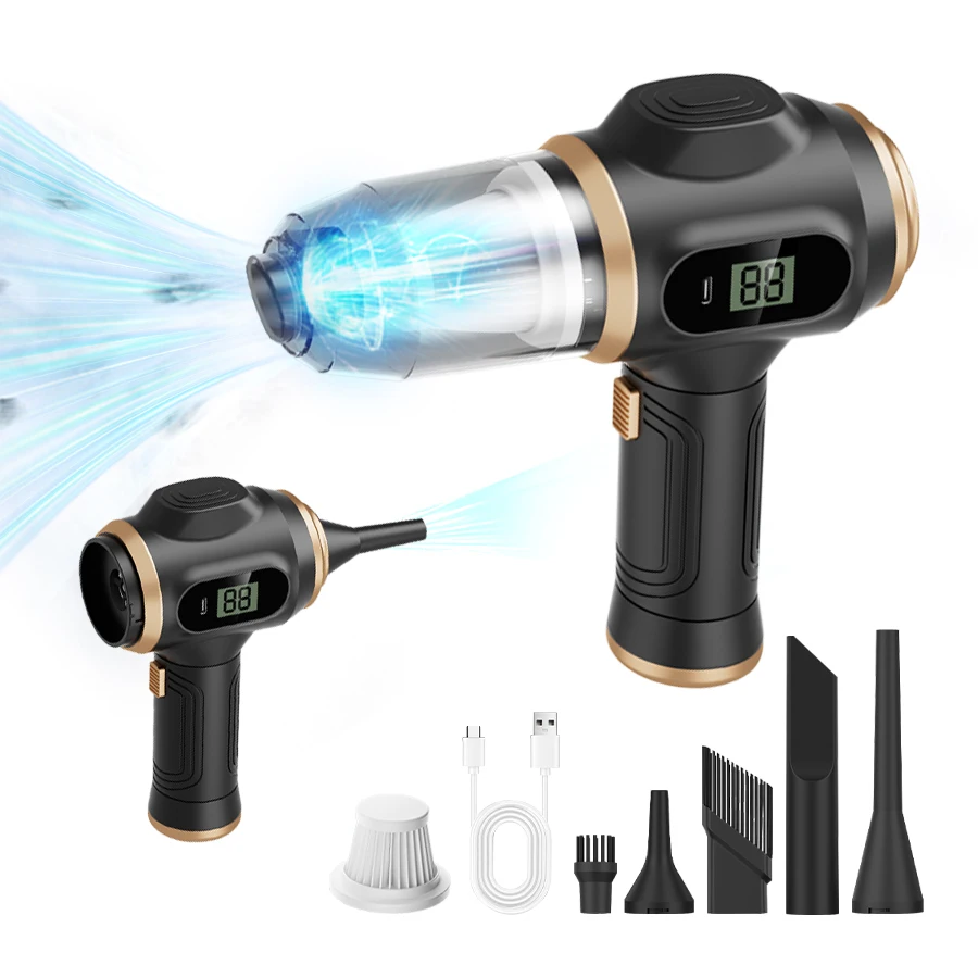 

Пылесос и всасывающий пылесос 2 в 1, ручной пылесос BELIBUY с цифровым дисплеем, портативный электрический очиститель USB для домашней автомобильной клавиатуры