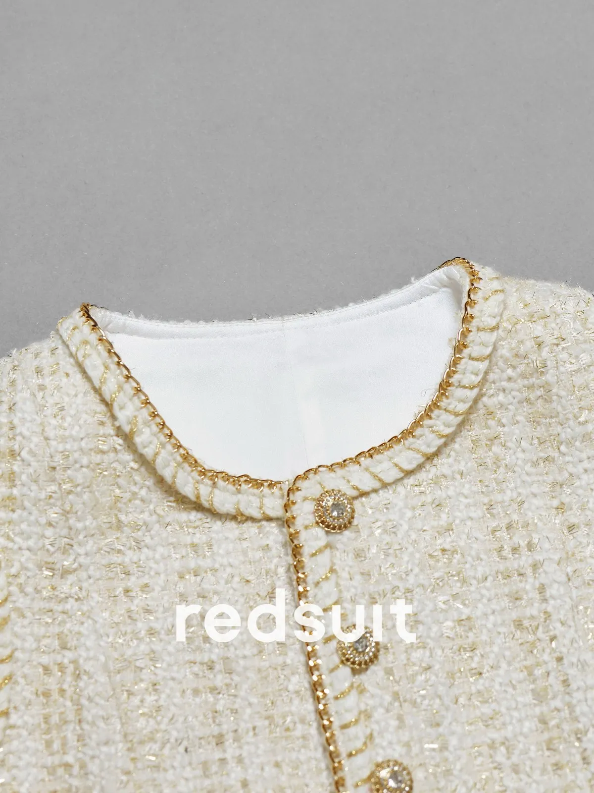New Gilded shiny coarse woolen heavy industry chain edging combined short vest top Custom size