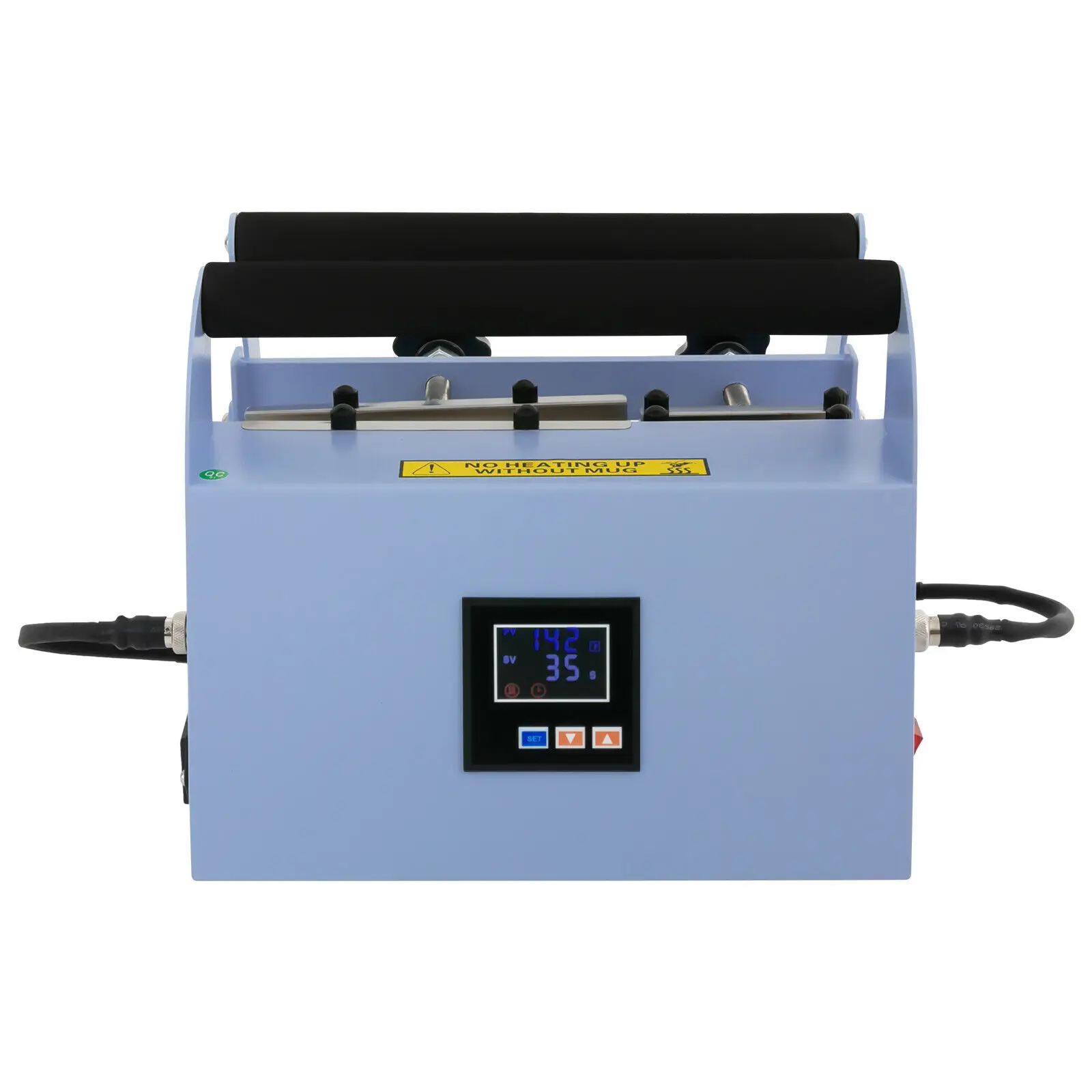 Pressa di calore manuale per bicchiere fai-da-te da 500 W, tazza per auto, pressa per tazza, macchina di calore, temperatura e tempo regolabili