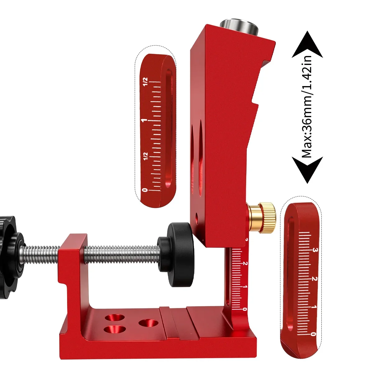 Verstellbares Taschenloch-Bohrvorrichtungs-Set, Aluminium-Holzbearbeitungs-Schrägloch-Lokalisierer mit 9mm Bohrer für Möbel- und Schrankherstellung – Detail 6