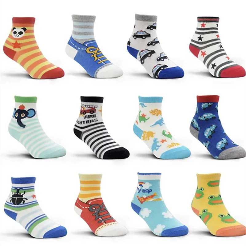 

12pair/Lot Cartoon Children's Socks Baby Non-slip Floor Short Socks1-3Years