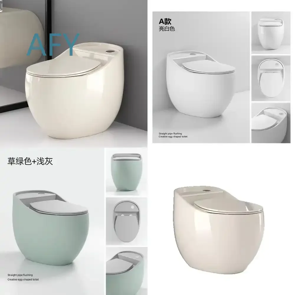 New Egg-Shaped Colorful Creamy Style Toilet for Small Apartments Water Saving Odor Proof Quiet Siphonic WC for TOTO KOHLER