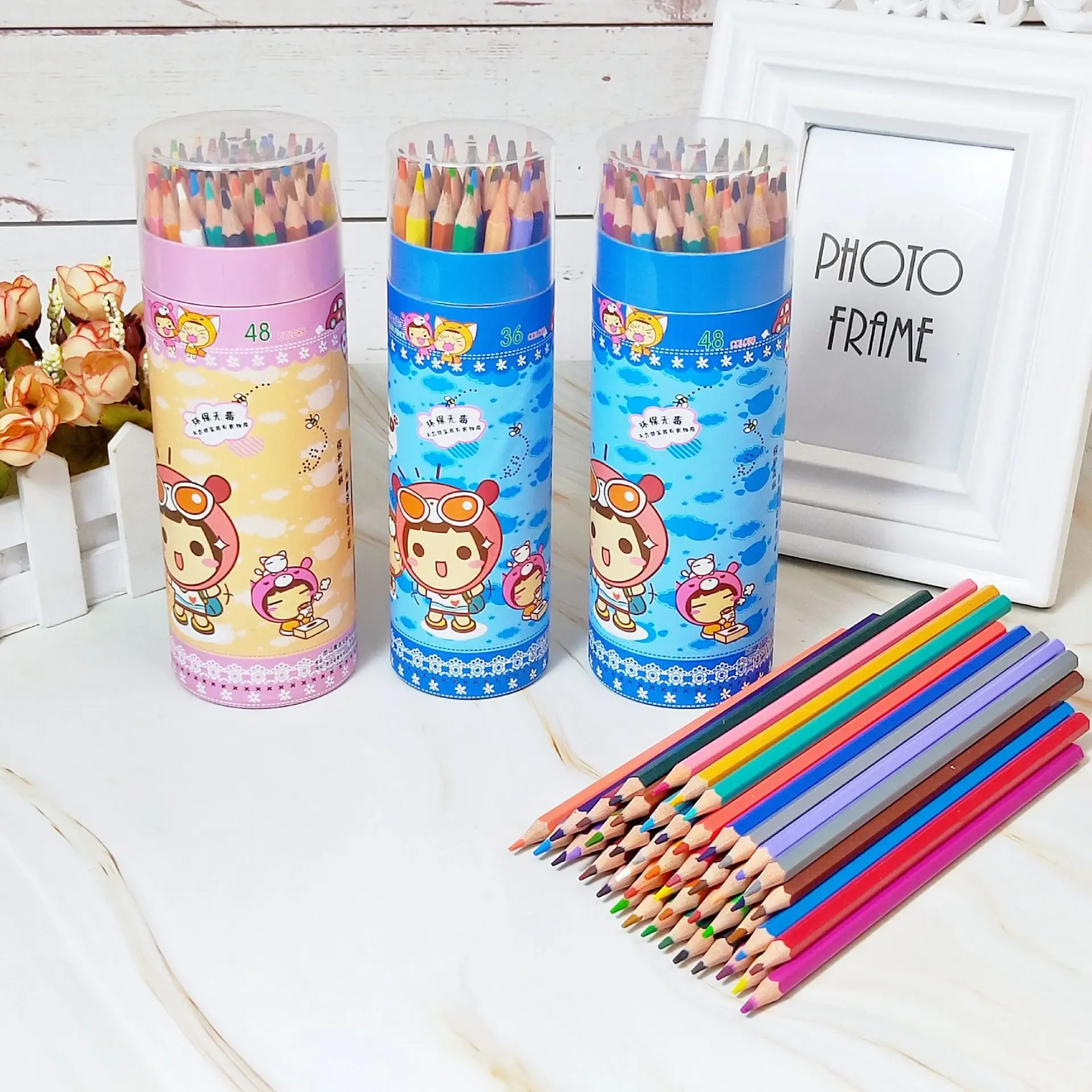 Xinh Xắn 48 Bút Chì Màu Bộ Dành Cho Nghệ Thuật Dụng Cụ Bút Văn Phòng Phẩm Bộ Hoạt Hình Dầu Vẽ Bút Sáp Màu Cho Trẻ Em Tranh Nghệ Thuật nguồn Cung Cấp