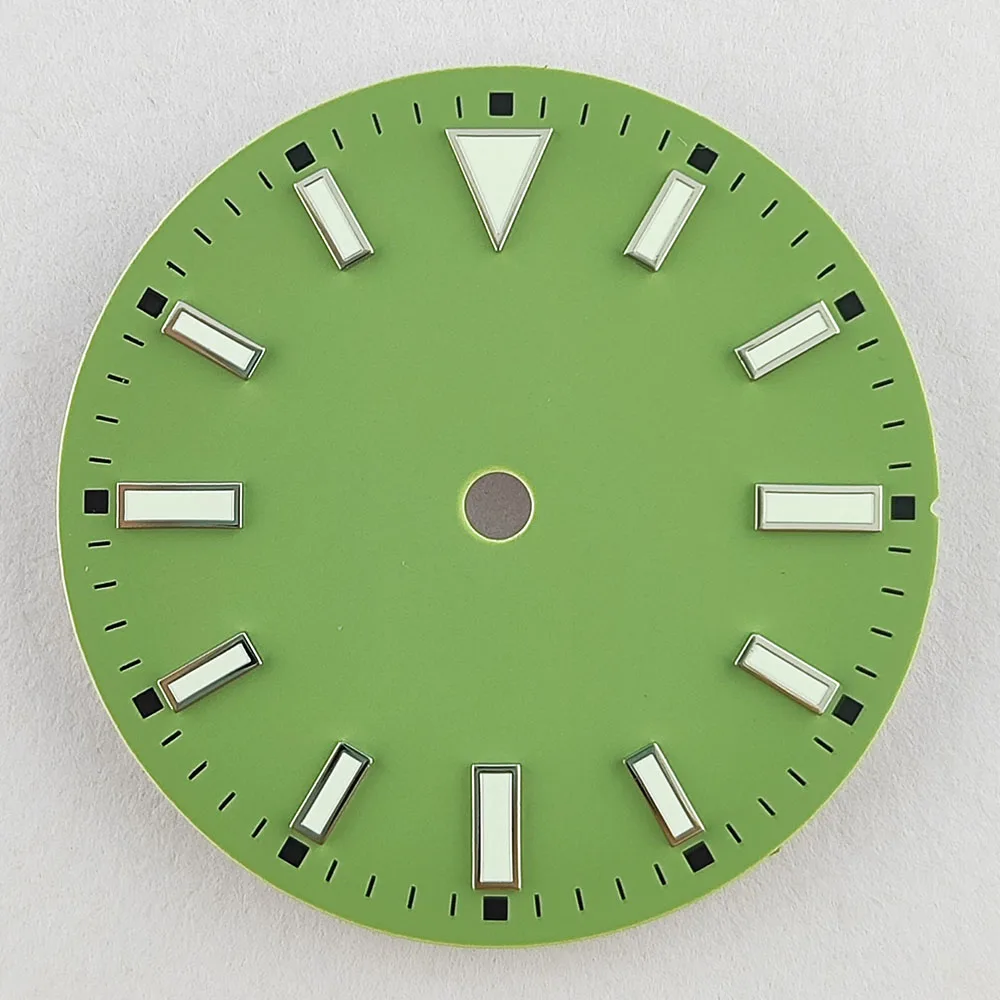 قرص ساعة NH35 Morandi قرص أرجواني وردي أخضر مناسب لملحقات قرص الشعار المخصص لحركة NH35/NH36/4R/7S/8215