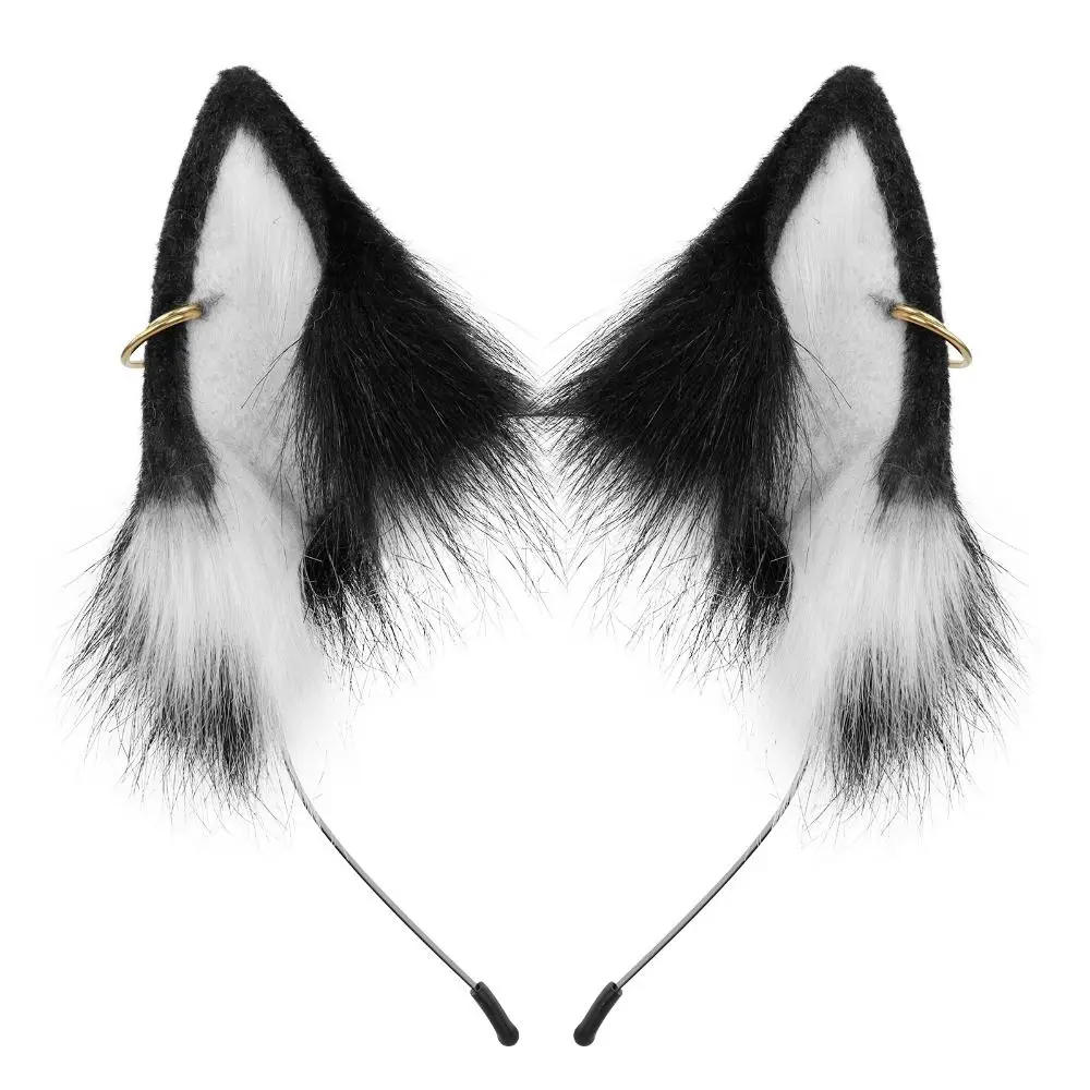 Funny Animal Cat Ears Headband Furry Faux Furs Gothic Headband Artificial Reusable Hair Accessories Adults