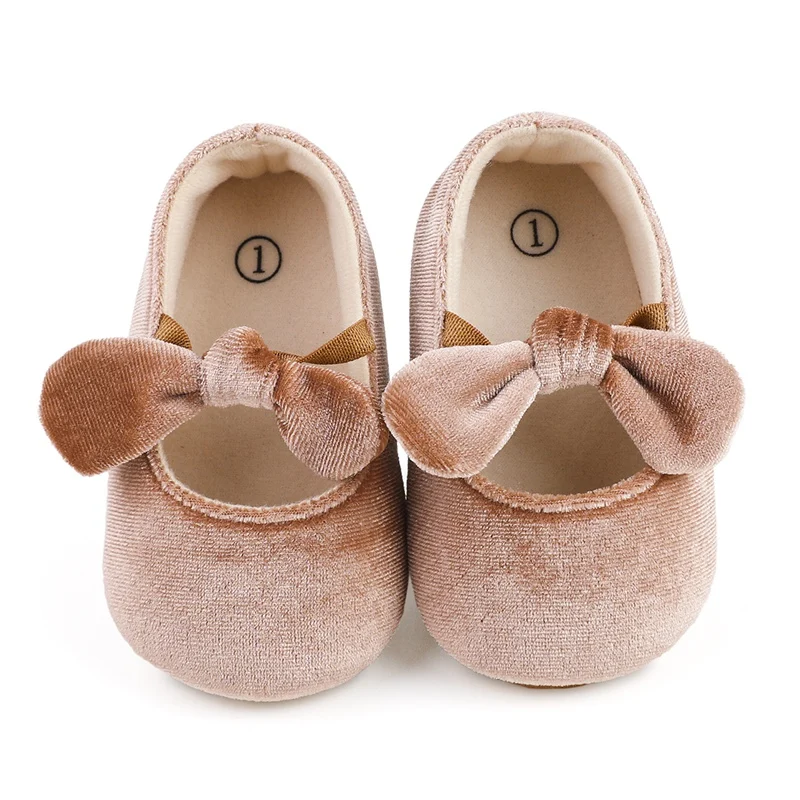 Sapatos de bowknot antiderrapantes para bebês recém-nascidos, Sapatos de princesa para meninas infantis, Criança, First Walker, Crib Shoes