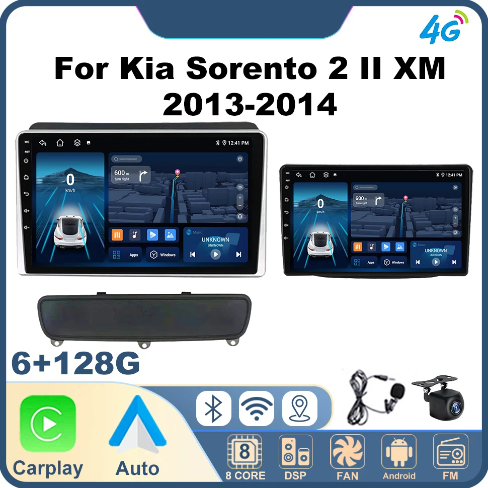 

Автомобильный аудиоплеер на 2 Din Android для Kia Sorento 2 II XM 2013-2014 Carplay 8-ядерный WIFI DSP Navi GPS Мультимедийный плеер Стерео