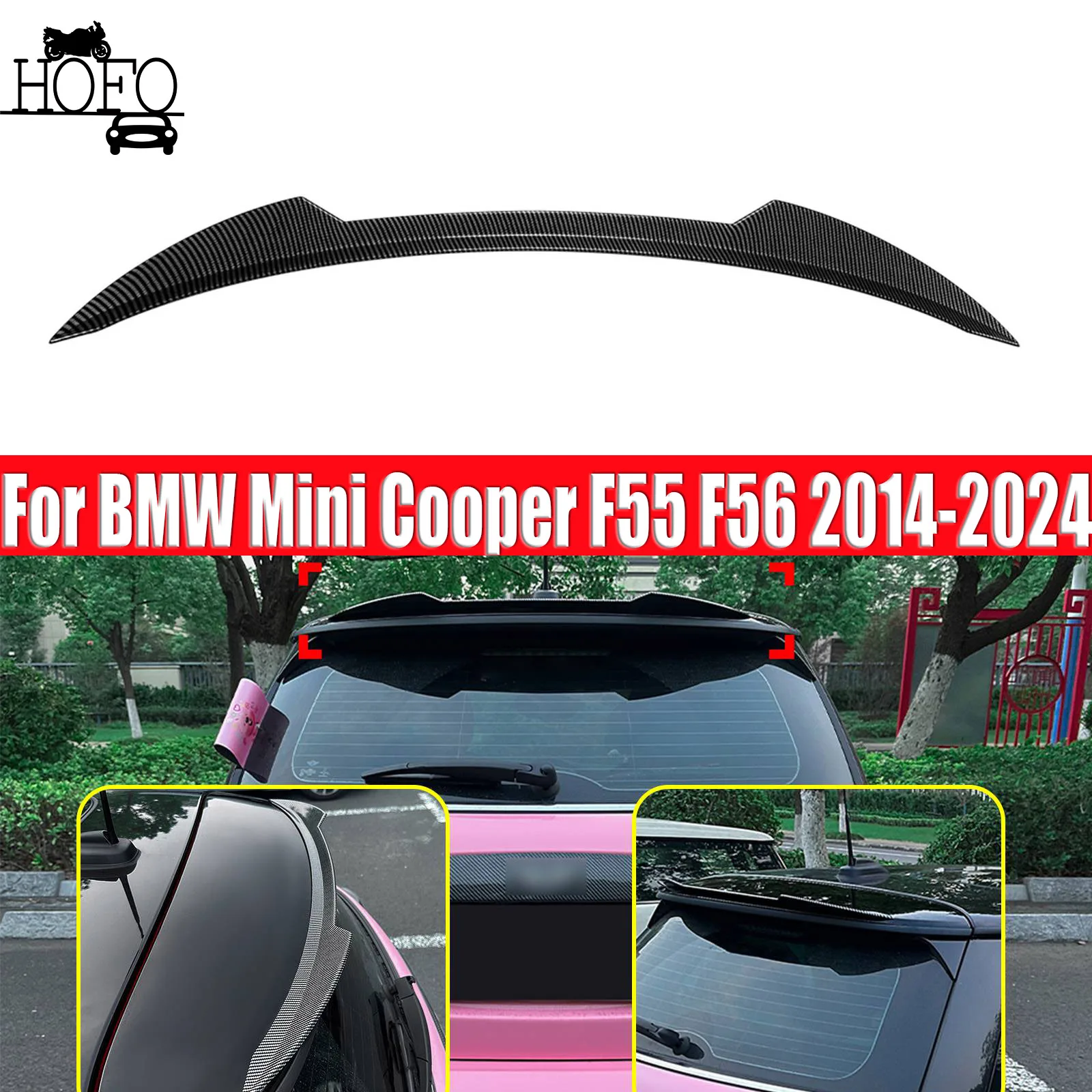 

For BMW Mini Cooper F55 F56 2014-2024 Rear Trunk Spoiler Splitter Wing Kit