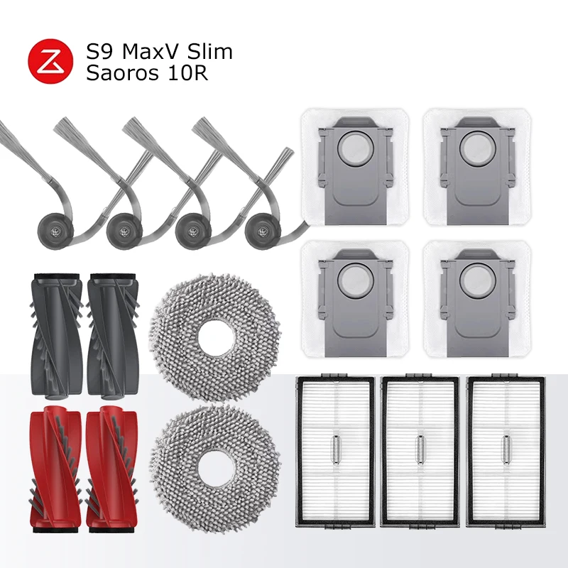 Compatible For ( Roborock Saros 10R / S9 MaxV Slim ) Spare Parts Main Side Brush Filter Mop Dust Bag Accessories Consumables