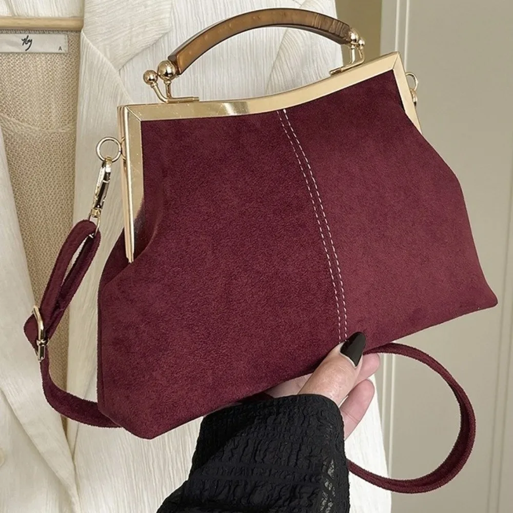 Fashion Vintage Women Suede Handbag Large Capacity Fleece Crossbody Bags Elegant Shoulder Bag for Lady Girls