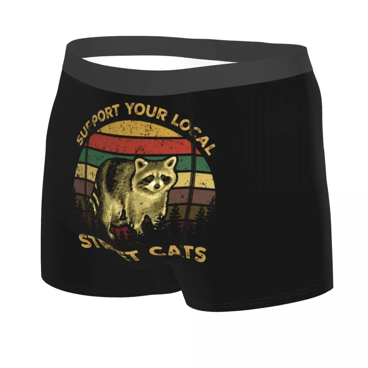 Custom Support Your Local Street Cats Raccoon Boxers Shorts Panties Male Underpants Breathable Racoon Panda Briefs Underwear