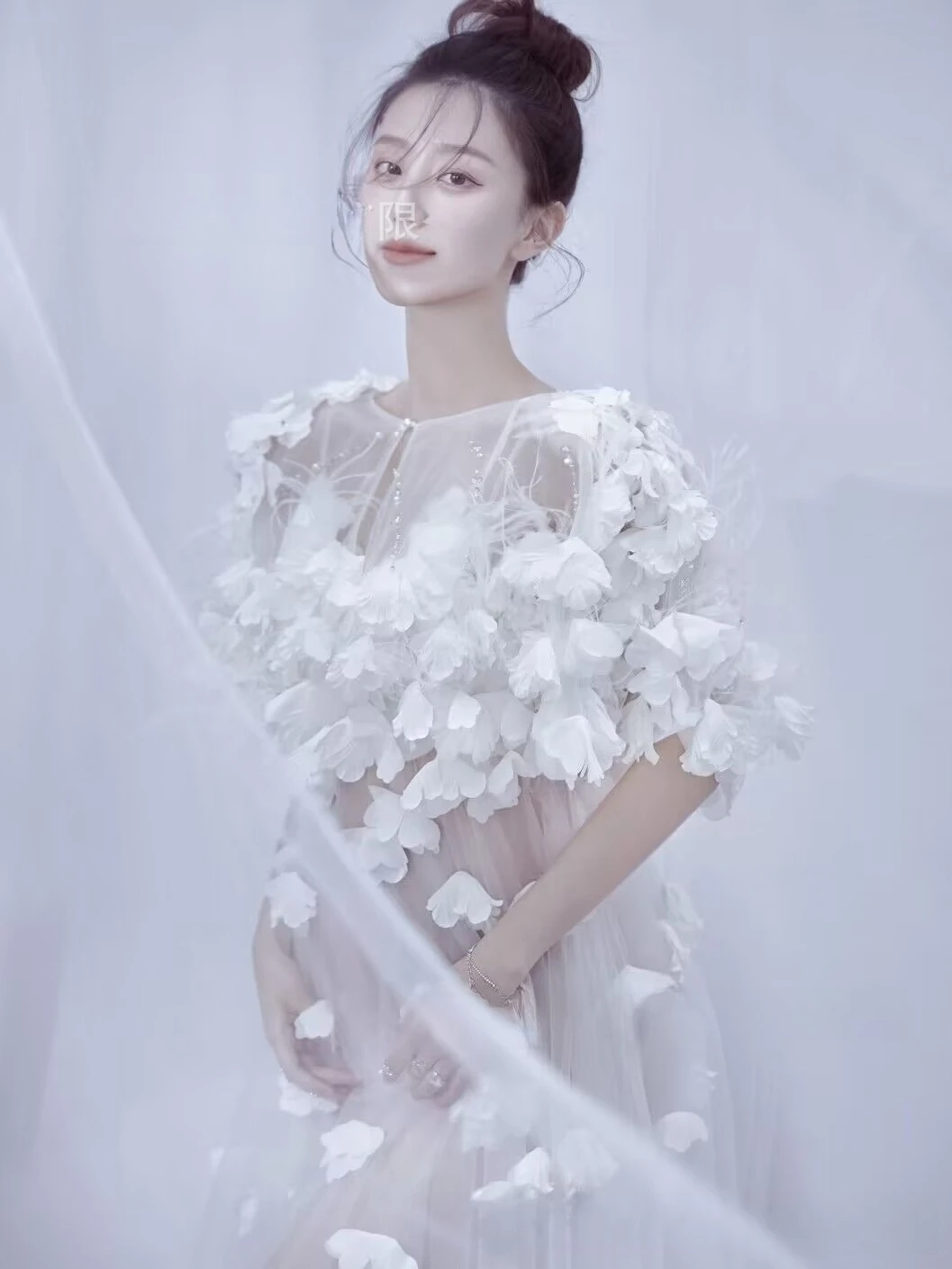 Women Photography Props Maternity White Florals Elegant Pregant Dress Pregnancy Dresses Studio Photo Shoot Photo Clothing