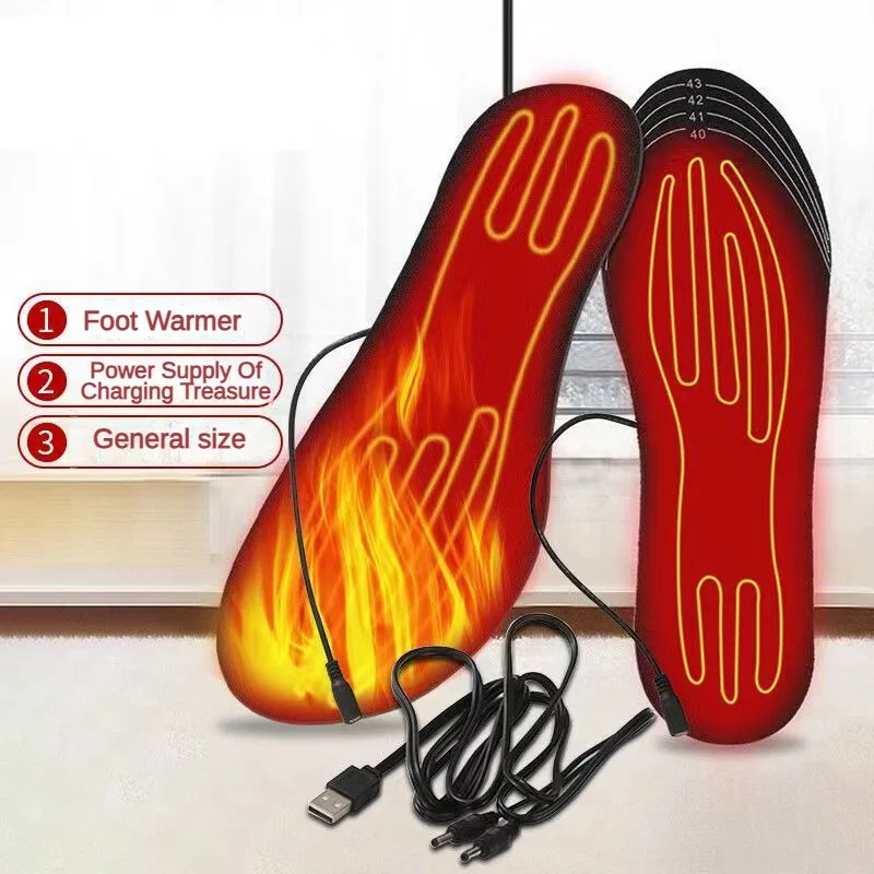 

Winter USB Electric Heated Insoles Heating Feet Warmer Thermal Shoe Sock Pad Heated Insoles Warm Washable Full Foot Fever Unisex