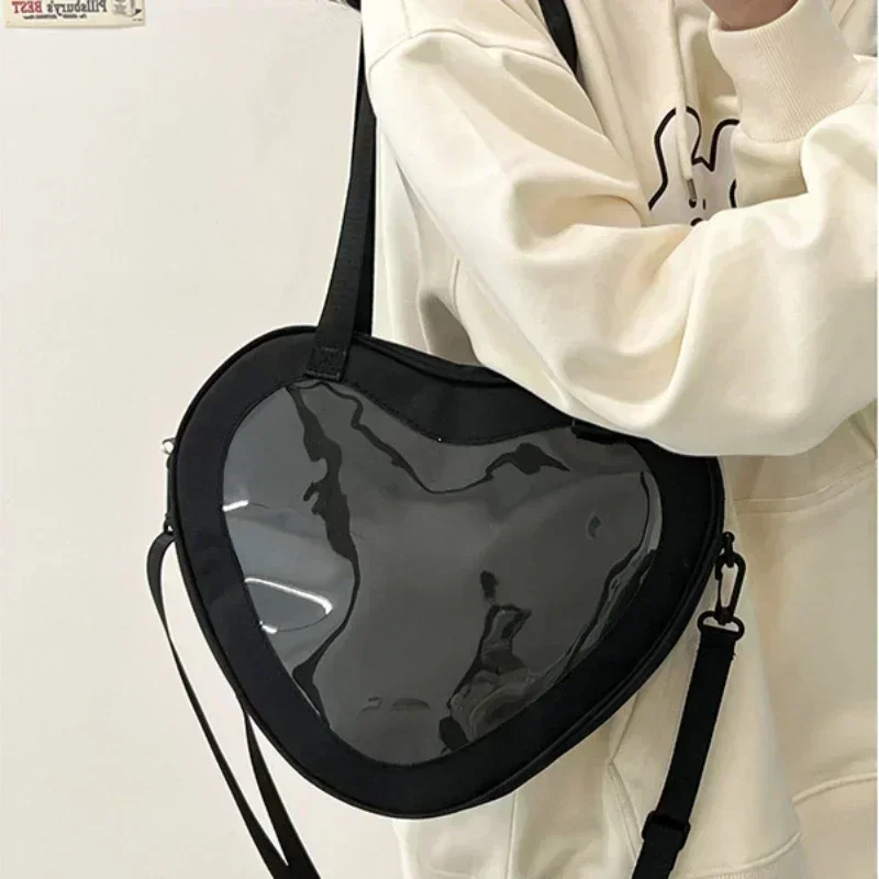 Love Heart Design Itabag Women 2024 New Transparent Crossbody Bags Girls Purses and Handbags Ita Bag for Girls JK Uniform Bag