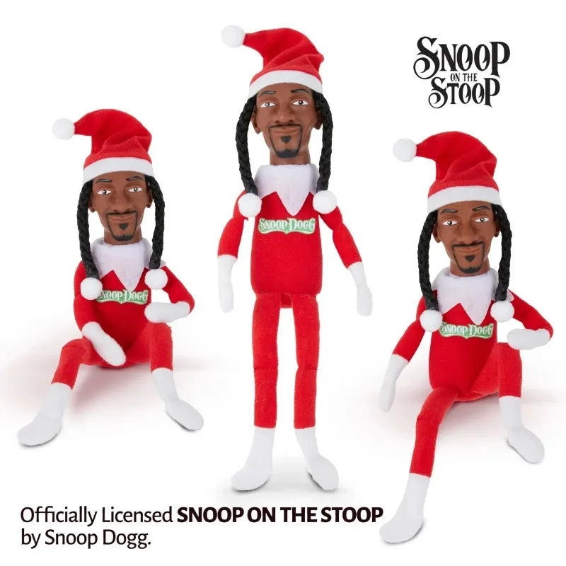 New Snoop Dogg Snoop on a Stoop Christmas Elf Doll 12 Plush Toys Shelf Decor Includes Elf Toy Tshirt Sunglasses and Necklace