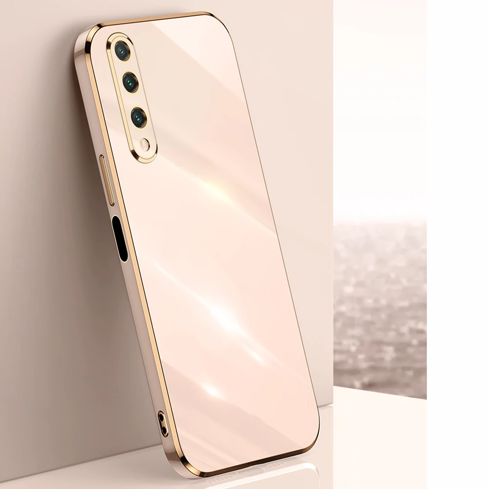 For Huawei Y9S Case Luxury Square Plating Huawei STK-L21, STK-LX3, STK-L22 Phone Case ShockProof Silicone Back Cover Fundas