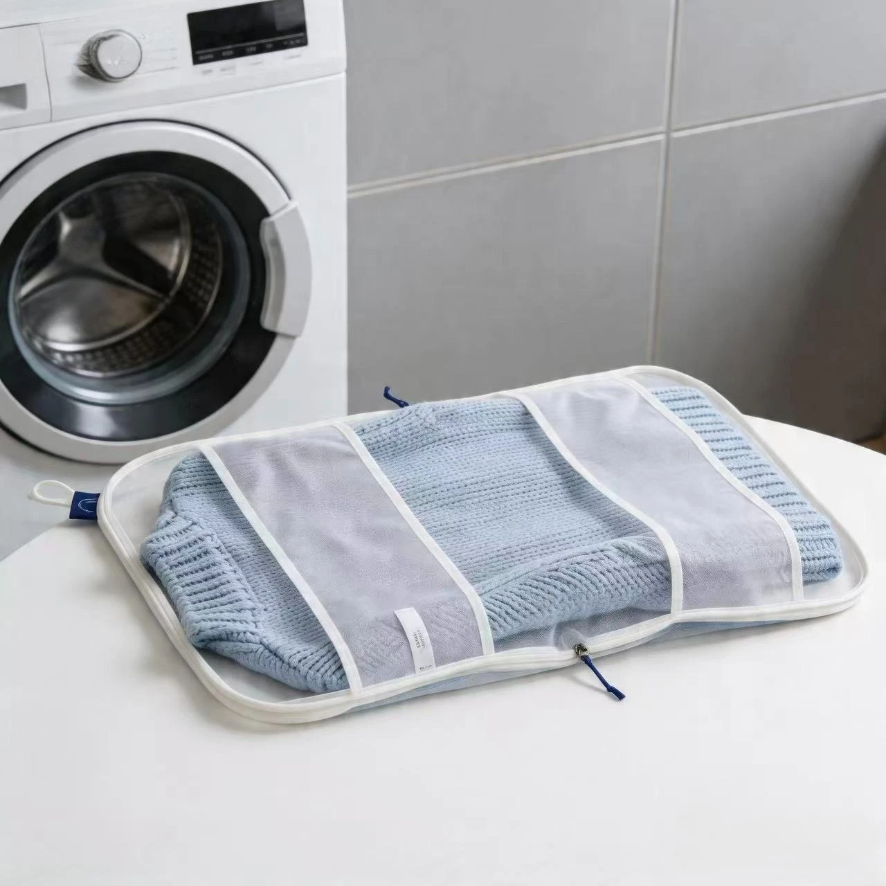 Knit Clothes Laundry Bag, Washing Garment Pouch, Drum Washer Accessory, Home Travel Hotel Dormitory, Laundry Storage Supplies