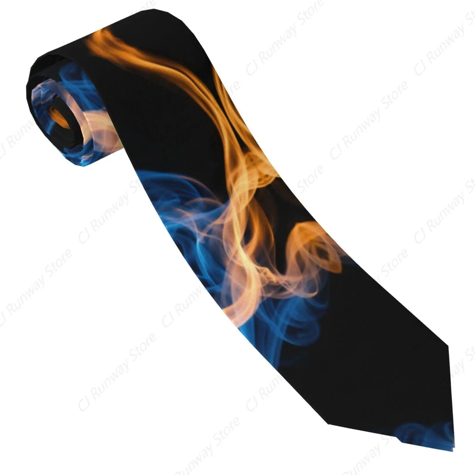 Blue Flame Print Men'S Tie Great Weddings, Groom, Groomsmen, Missions, Dances, Gifts.