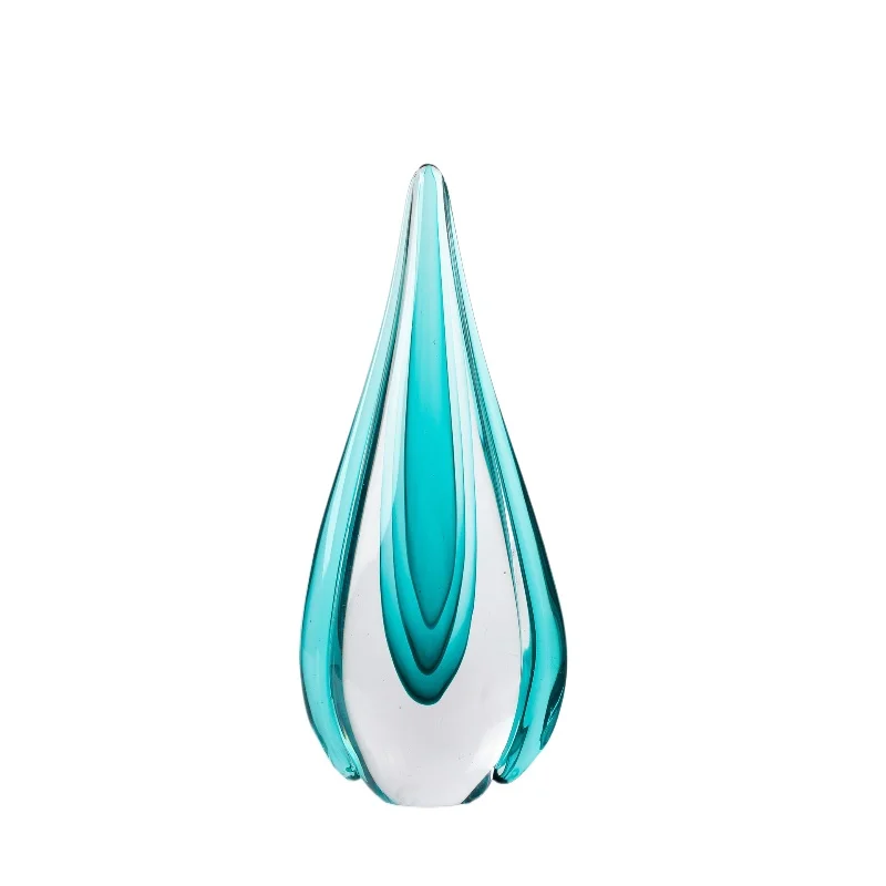 

Chinese home decoration porch model room, transparent glass wave ornament in living room