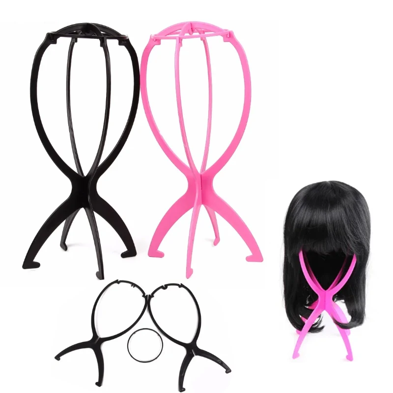 Portable Plastic Wig Stand Collapsible Wig Holder Durable Wig Display  Hair Display Tools Travel Wig Stand For Styling