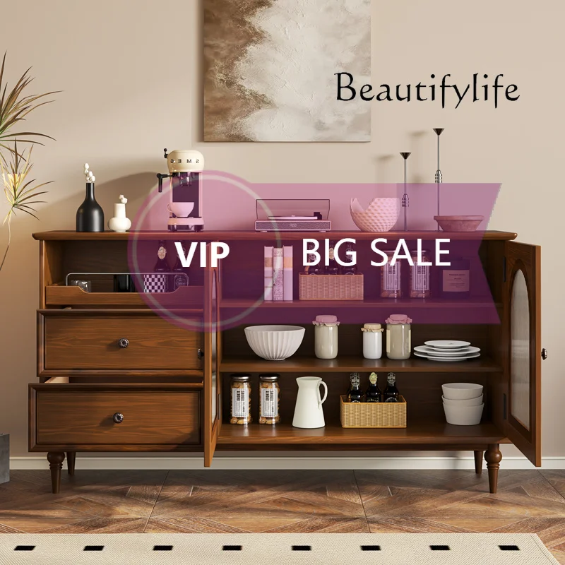

Nl Chinese-style Dining Side Cabinet, Living Room Side Cabinet, Storage Partition, Integrated Storage, Solid Wood Multi-functio