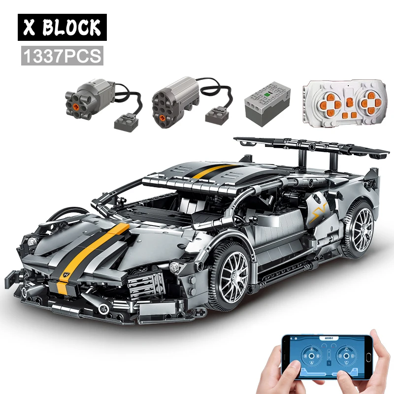 

Technical APP Remote Control Moter Power Sport Car Building Blocks Bricks Speed Racing Supercar Sets Toys For Kids Models Gifts