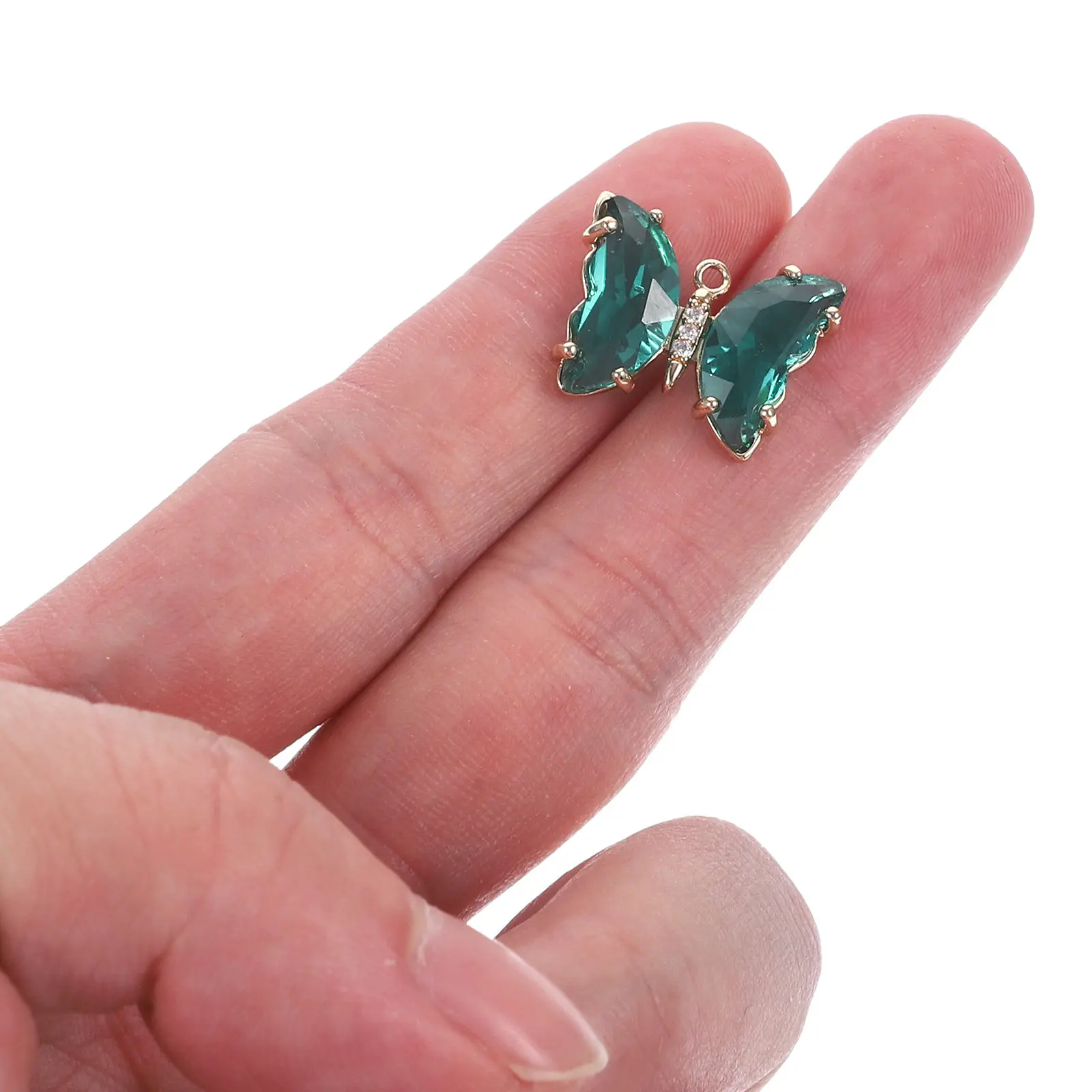 

10 шт. хрустальных подвесок-бабочек, изящные шармы для самостоятельного изготовления, для ожерелий, брелоков, аксессуаров